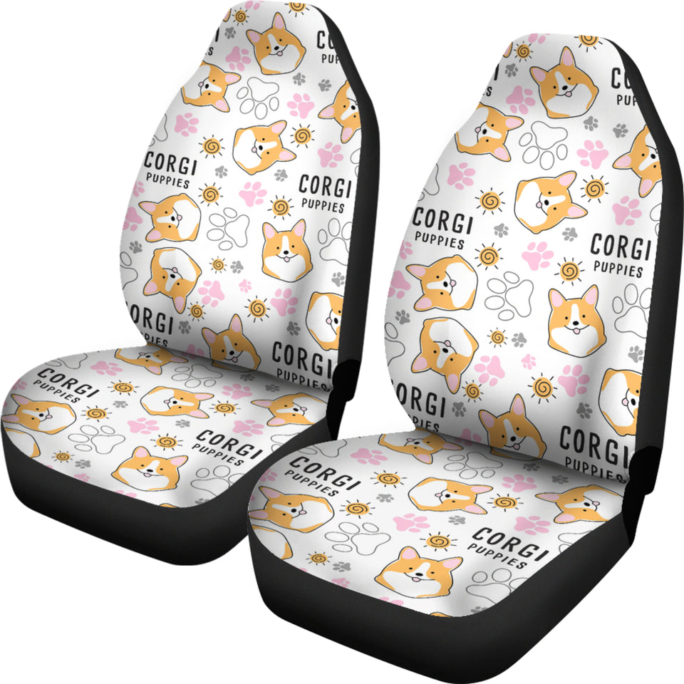 Corgi Dog Pattern Universal Fit Car Seat Covers