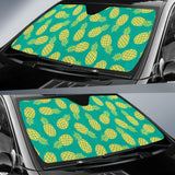 Pineapples Pattern Green Background Car Sun Shade