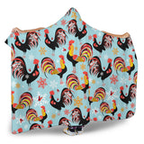 Rooster Chicken Cock Snowfalke Hooded Blanket