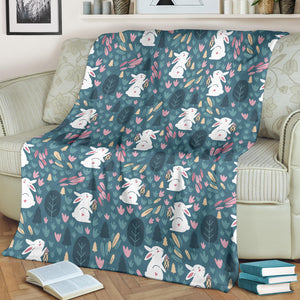 Cute Rabbit Pattern Premium Blanket