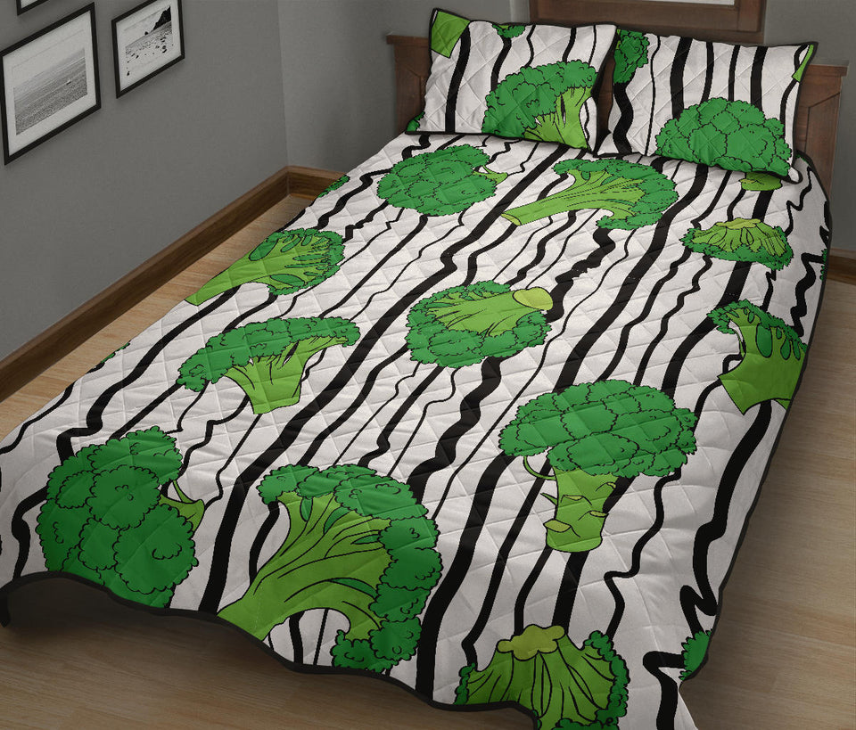 Cool Broccoli pattern Quilt Bed Set