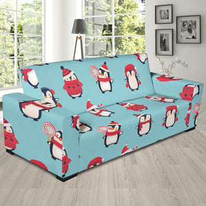 Cute Penguin Christmas  Design Pattern Sofa Slipcover