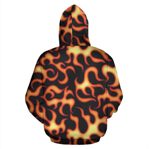 Fire Flame Dark Pattern Zip Up Hoodie