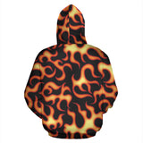 Fire Flame Dark Pattern Zip Up Hoodie