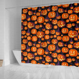 Halloween Pumpkin Pattern Shower Curtain Fulfilled In US