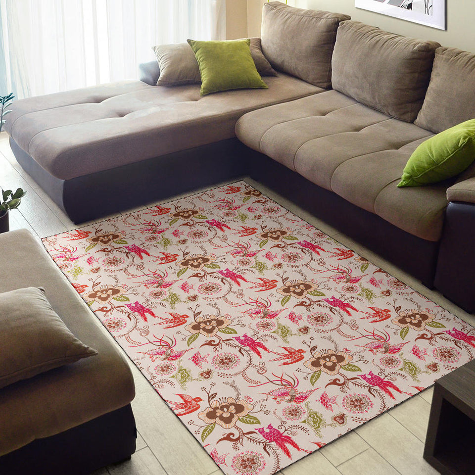 Swallow Pattern Print Design 01 Area Rug
