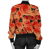 Fire Flame Pattern Women'S Bomber Jacket