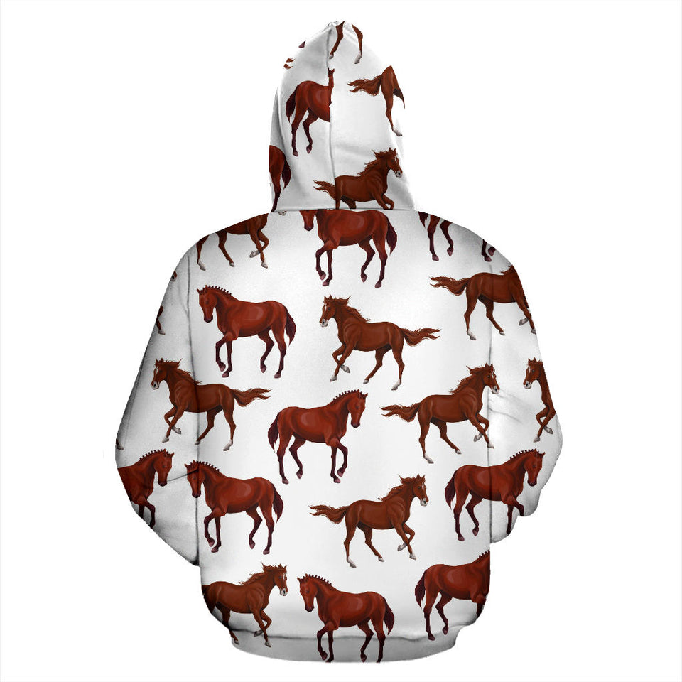Horses Running Pattern Background Men Women Pullover Hoodie