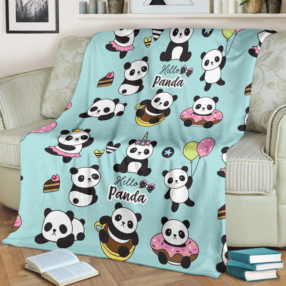 Cute Baby Panda Pattern Premium Blanket