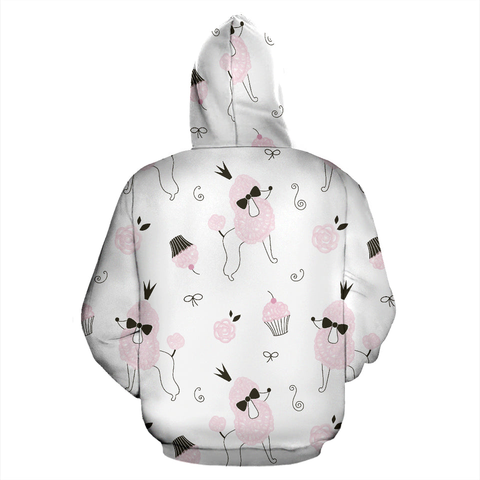 Poodle Dog Rose Cake Pattern Zip Up Hoodie