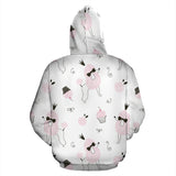 Poodle Dog Rose Cake Pattern Zip Up Hoodie