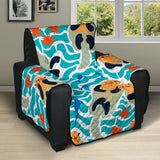 Cute sea otters fishe sea urchin pattern Recliner Cover Protector