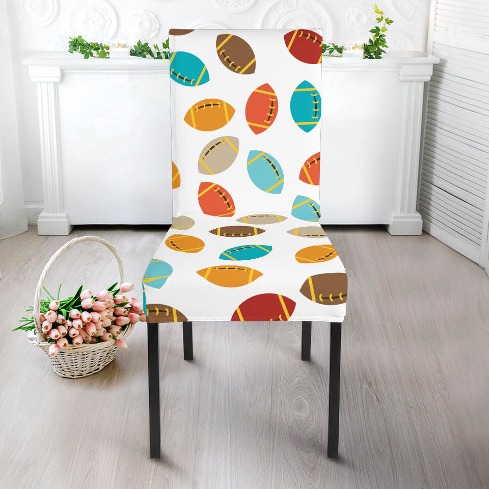 Colorful American Football Ball Pattern Dining Chair Slipcover