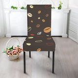 Coffee Bean Leave Pattern Dining Chair Slipcover