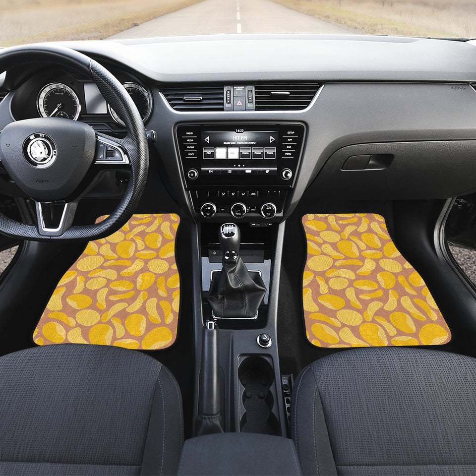Potato Chips Pattern Print Design 01 Front and Back Car Mats