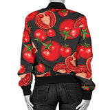 Tomato Black Background Women'S Bomber Jacket