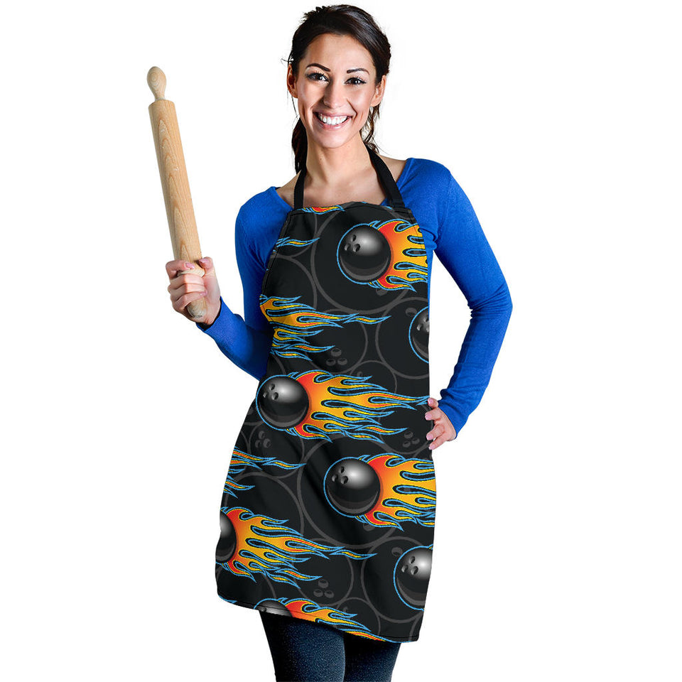 Bowling Balls Flame Pattern Adjustable Apron