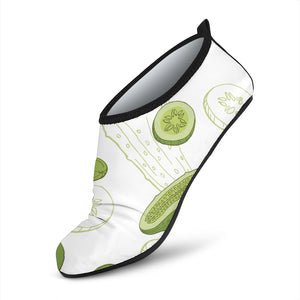 Cucumber Sketch Pattern Aqua Shoes