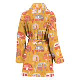 Camper Van Pattern Print Design 04 Women's Bathrobe