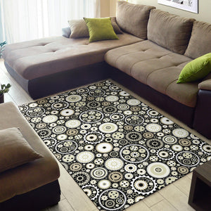 Gear Pattern Print Design 02 Area Rug
