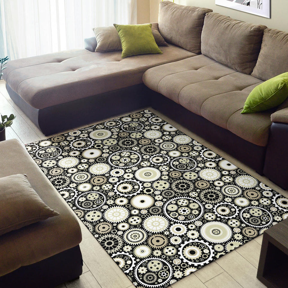 Gear Pattern Print Design 02 Area Rug