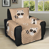 Cute raccoon heart pattern Recliner Cover Protector
