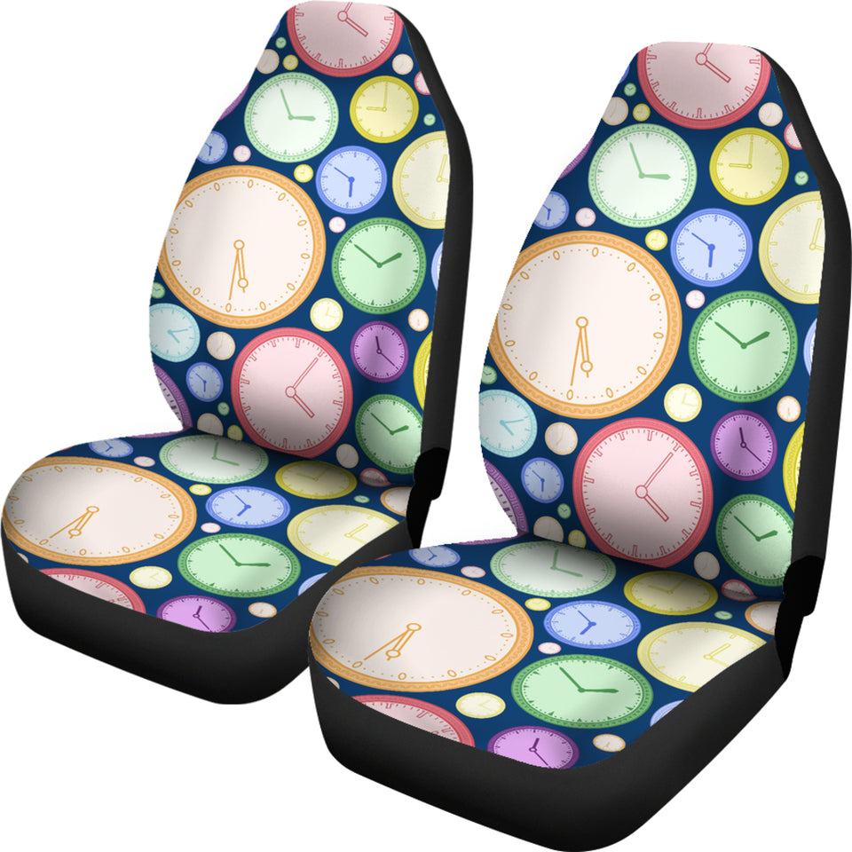 Colorful Clock Background Universal Fit Car Seat Covers