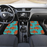 Octopus Turquoise Background Front And Back Car Mats