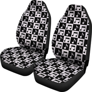 Music Notes Pattern Print Design 01 Universal Fit Car Seat Covers