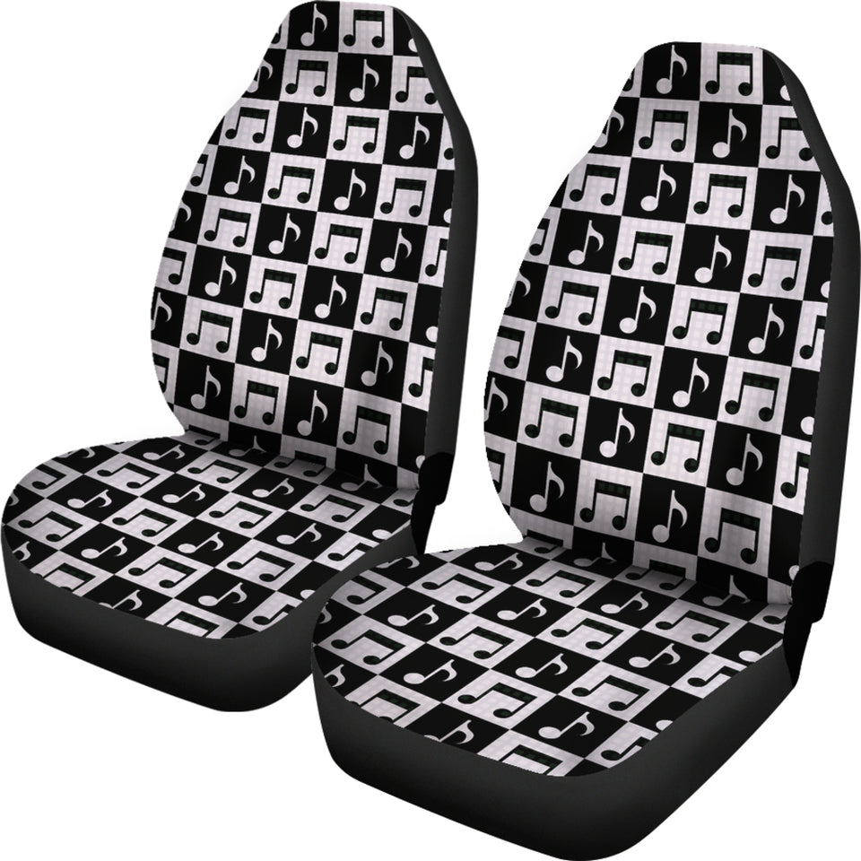 Music Notes Pattern Print Design 01 Universal Fit Car Seat Covers
