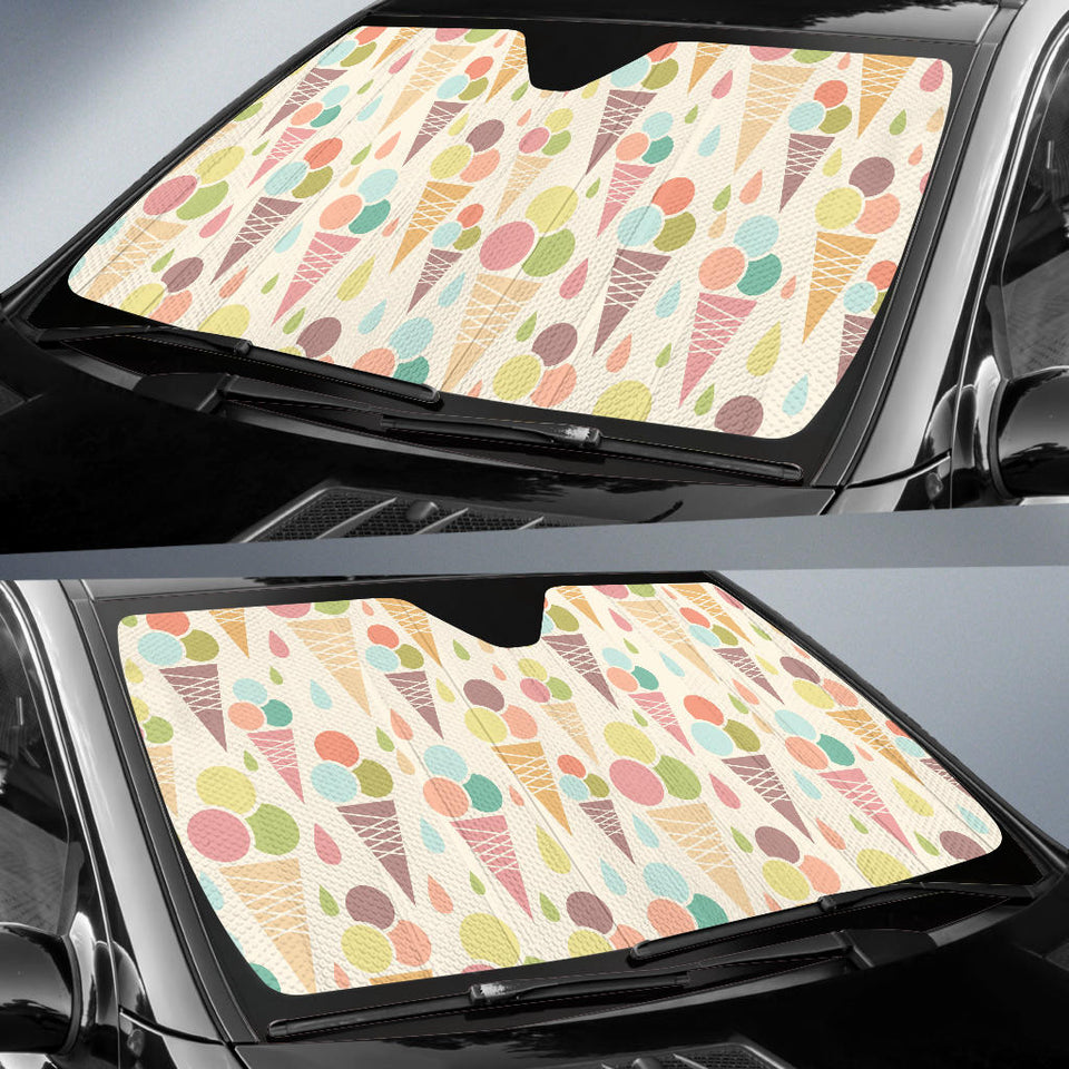 Ice Cream Cone Pattern Car Sun Shade