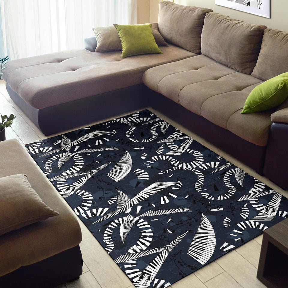 Piano Pattern Print Design 02 Area Rug