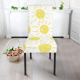 Hand Drawn Sun Pattern Dining Chair Slipcover