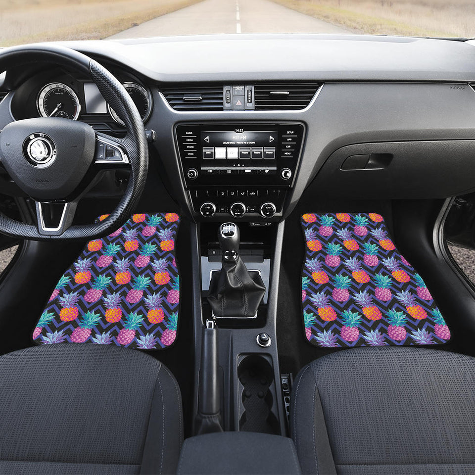 Pineapples Pattern Zigzag Background Front Car Mats