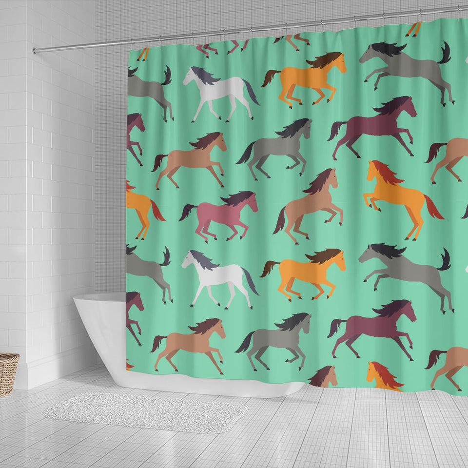 Colorful Horses Pattern Shower Curtain Fulfilled In US