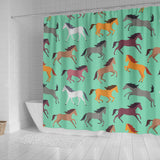 Colorful Horses Pattern Shower Curtain Fulfilled In US