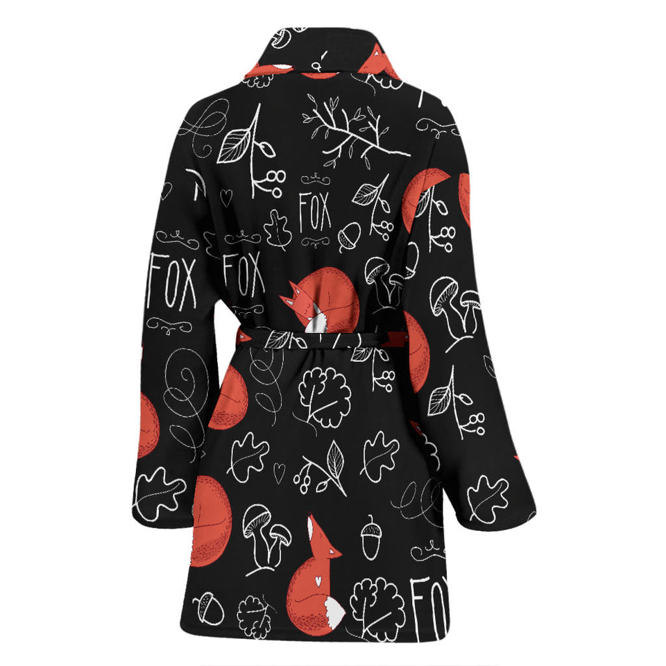 Fox Sleeping Fox Pattern Women'S Bathrobe