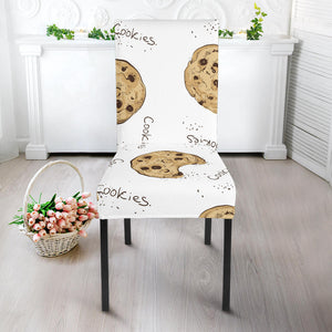 Sketch Style Cookie Pattern Dining Chair Slipcover
