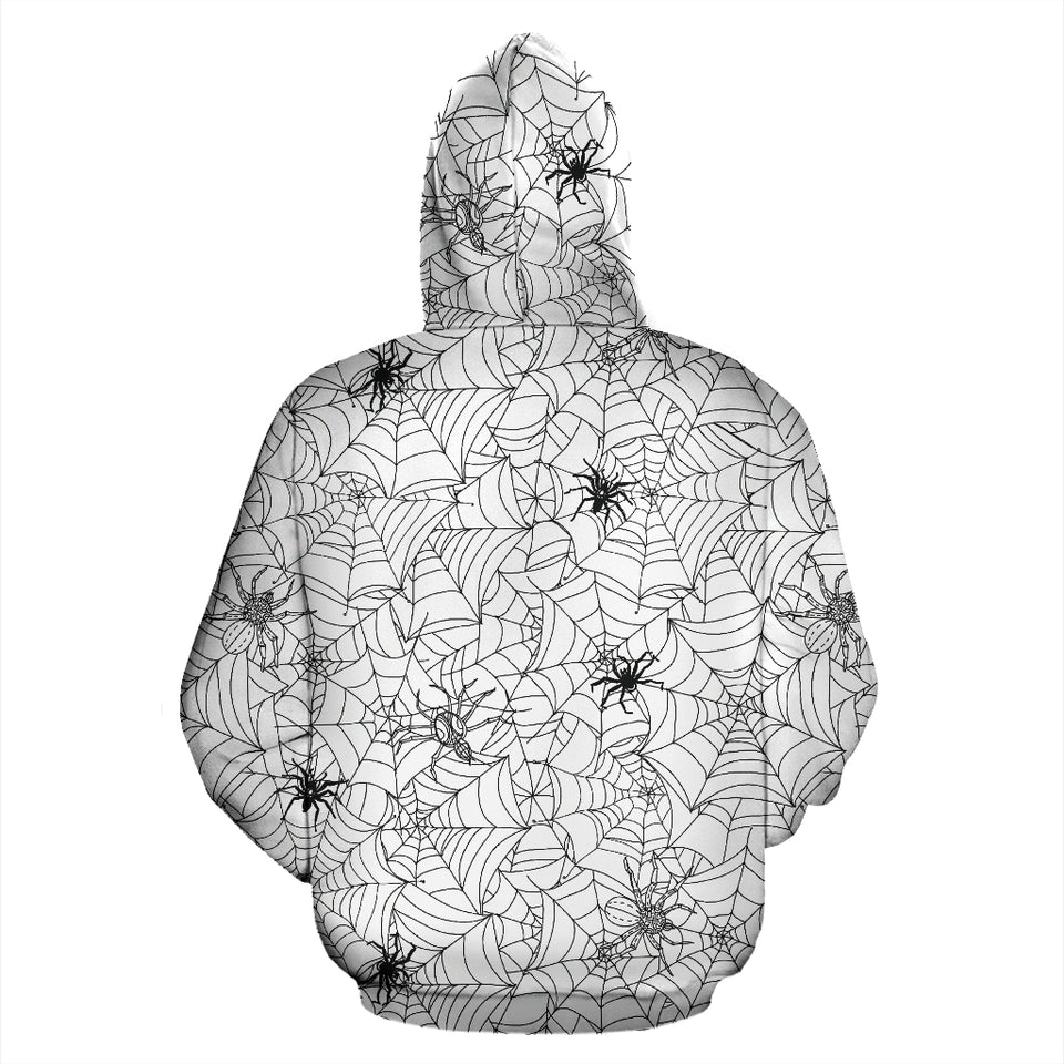 Spider Web Cobweb Pattern Zip Up Hoodie