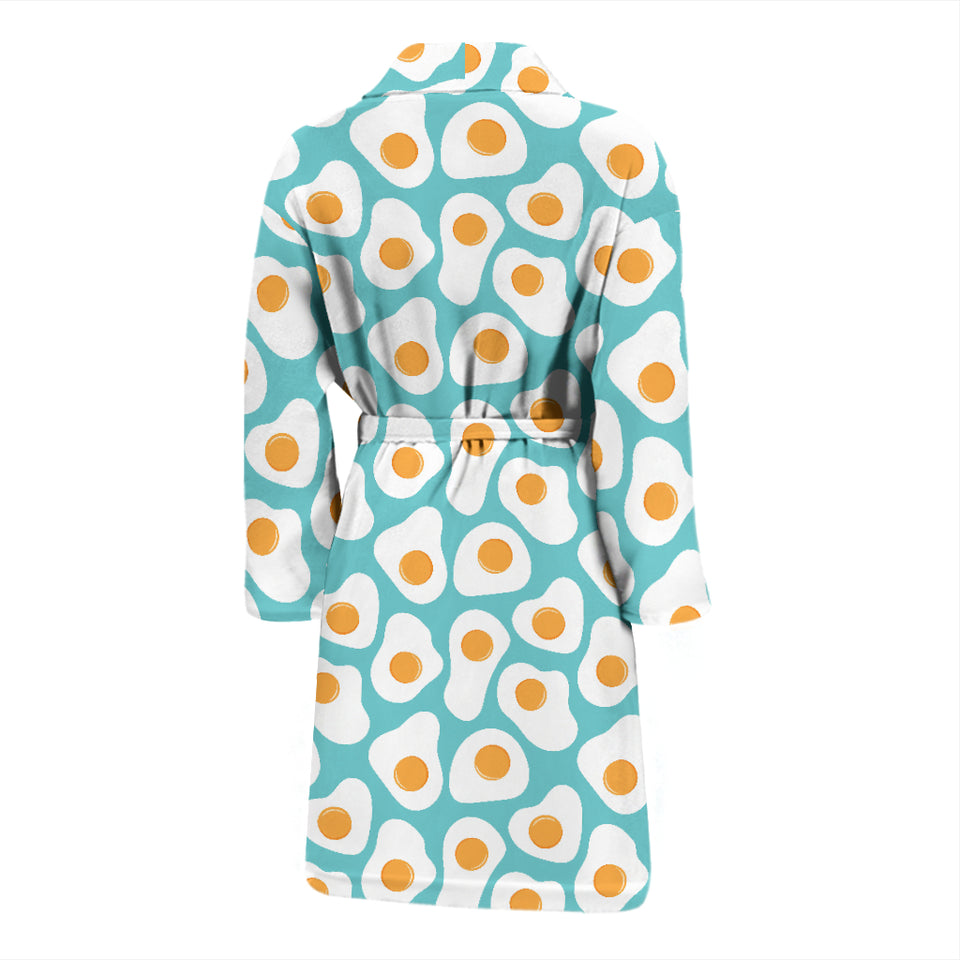 Fried Eggs Pattern Print Design 04 Men's Bathrobe