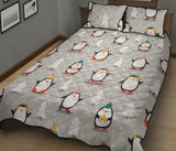 Cute Penguin christmas pattern Quilt Bed Set
