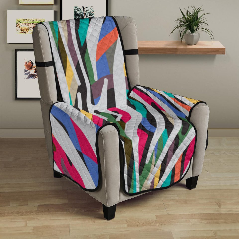 Colorful zebra skin pattern Chair Cover Protector