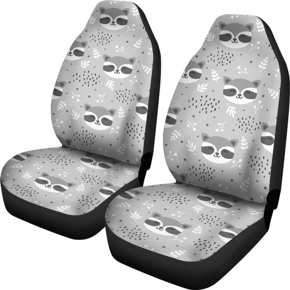 Cute Raccoons Leaves Dot  Universal Fit Car Seat Covers