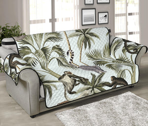 Monkey sloth lemur palm trees pattern Sofa Cover Protector