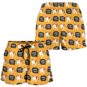 English Bulldog Pattern Print Design 04 Women Shorts
