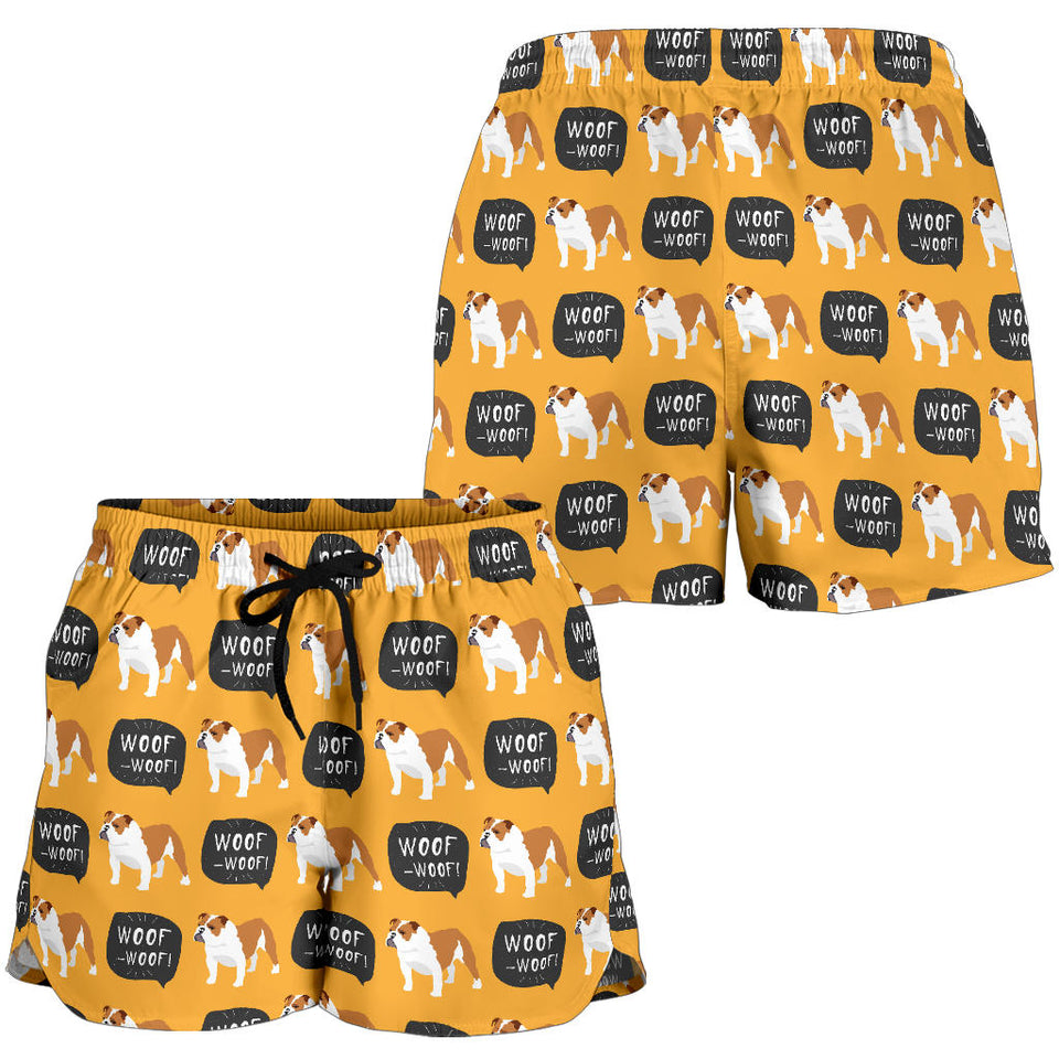 English Bulldog Pattern Print Design 04 Women Shorts