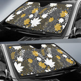 Beautiful Gold Autumn Maple Leaf Pattern Car Sun Shade