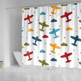 Airplane Star Cloud Colorful Shower Curtain Fulfilled In US