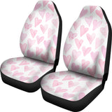 Watercolor Pink Heart Pattern Universal Fit Car Seat Covers