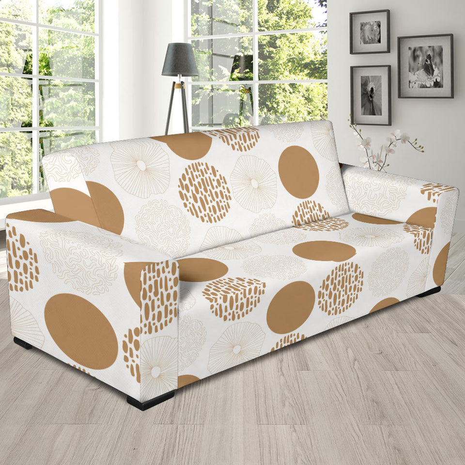 Gold Texture Mushroom Pattern Sofa Slipcover